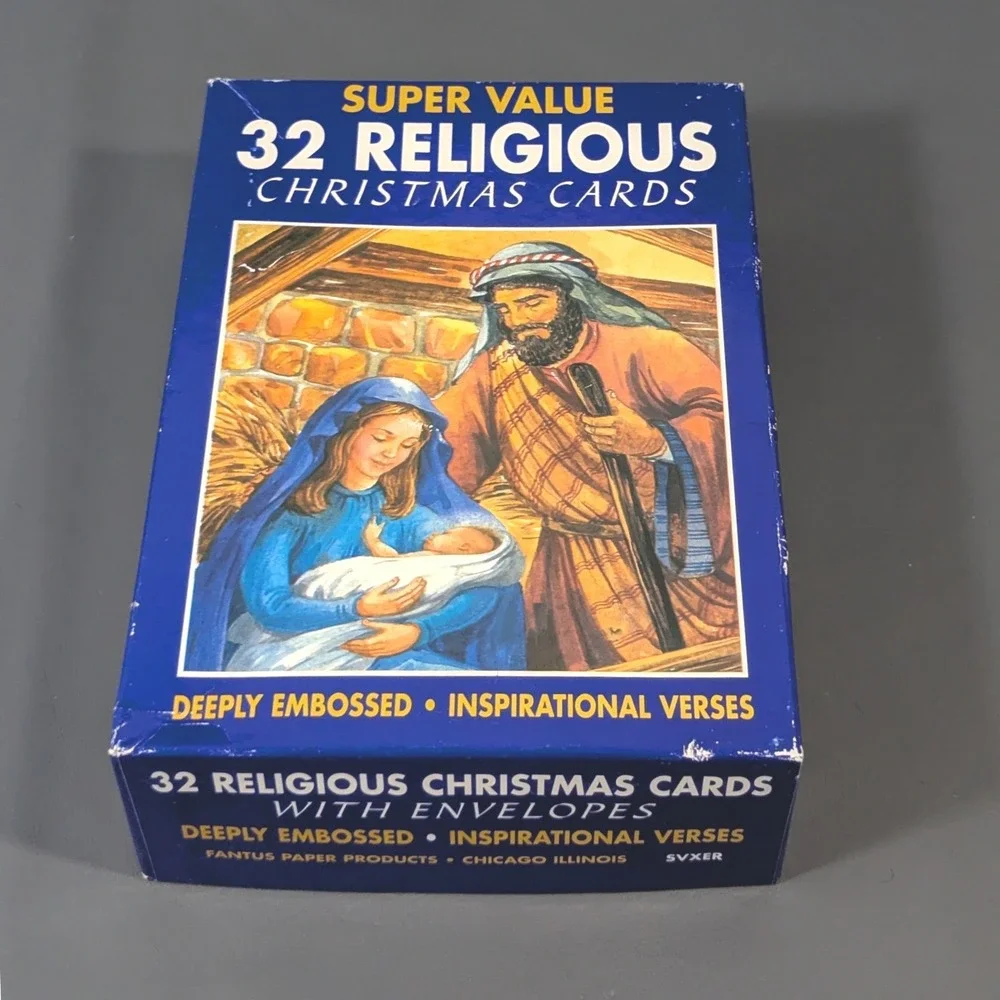 Vintage Fantus Religious Christmas Greeting Cards Lot 16 Count No Envelopes